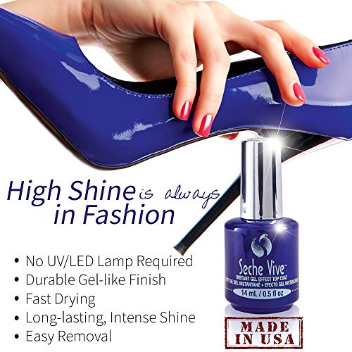 Seche Vive Gel Effect Top Coat 0.5Oz, Boxed - color: Clear, size: 0.5 Fl Oz (Pack of 1)