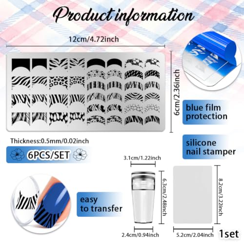 6 Sheets Nail Stamping Plate Basic Design Nail Art Stamp - color: Basic Design