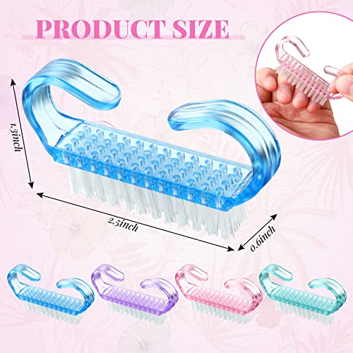 Patelai 24 Pcs Nail Brushes for Cleaning, Fingernail Hand Toes,Transparent - color: Transparent