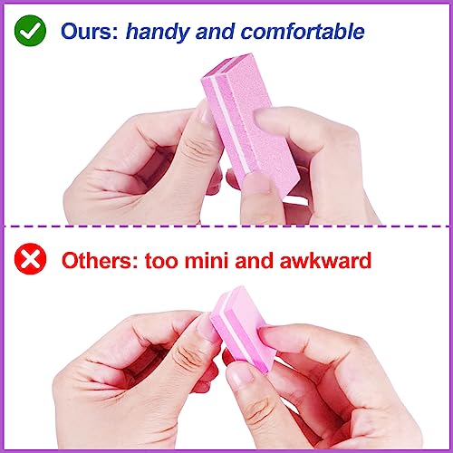 Nail Buffers (60 Pack), Buffer Block Nail File for Acrylic Nails and Natural Nails, 100/180 Grit Small Nail Buffer Block Bulk Buffing Blocks for Nail Buff Professional Manicure File Blocks Set Pink - size: 60 Pcs Buffer Blocks Pink