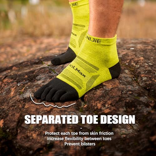 Toe Socks Cool-max Running Socks for Men Women 3 Pairs Athletic Breathable Five Finger Socks - color: E4840-multicolor-3pcs, size: Large
