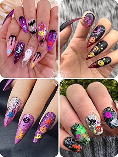 EBANKU Halloween Nail Glitter 3 Boxes Halloween Confetti Pumpkin Ghost - color: Halloween - 3P B