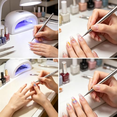 12Pcs Nail Art Brush Set, Professional Gel Nail Brush Kit