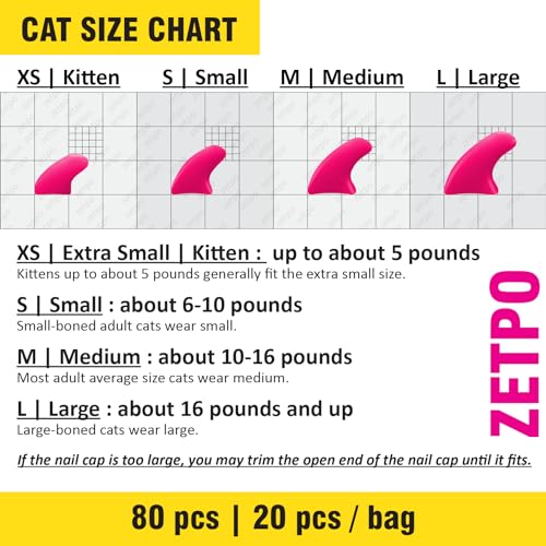 80 pcs Cat Nail Caps | Cat Claw Covers | with Adhesives and Applicators (Pearl White, Medium) - color: Pearl White, size: Medium