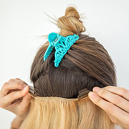 WILLBOND 30 Pcs Wig Clips Hair Extensions, 9-Teeth 32 Mm, Light Brown - color: Light Brown