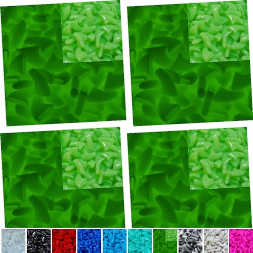 zetpo 80 pcs Cat Nail Caps | Cat Claw Covers | with Adhesives and Applicators (Glow in the Dark Green, Medium) - color: Glow in the Dark Green, size: Medium