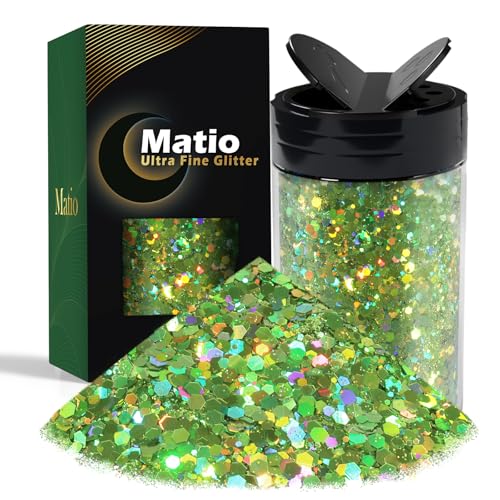 Matio Holographic Chunky Glitter, 7.8oz/220g Light Green Craft Glitter - color: L-Light Green