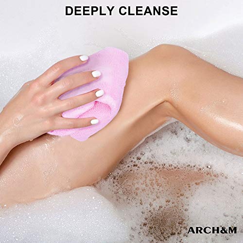ARCH&M Japanese Exfoliating Washcloth, Yellow, 3-Pack - style: Yellow x 3