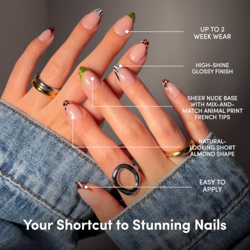 Glamnetic Press On Nails - Short Almond, Glossy Fake Nails 30 Pc Full Kit - color: 4 The Glamsquad