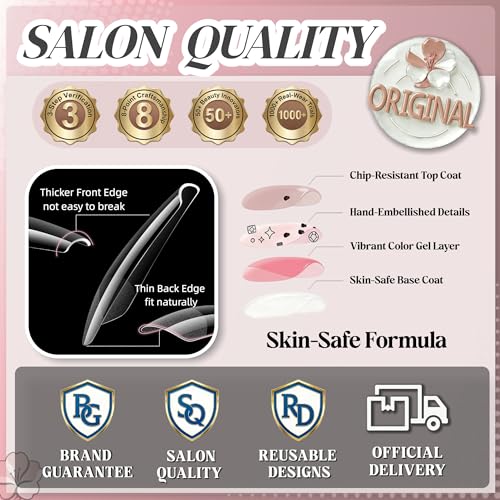 Press On Nails, Nude Pink, Short Square, 24PCS - color: 0118-Nude Butterfly White Edging