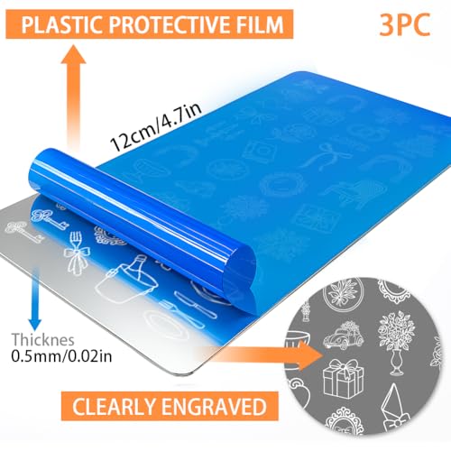 PH PandaHall 3pcs Wedding Nail Stamping Plates Valentine Nail Art Plates Balloon Celebration Bouquets Cakes Nails Image Plates Hearts Bows Stencils for Women DIY Ceremony Party Manicures Salon Design - style: Wedding