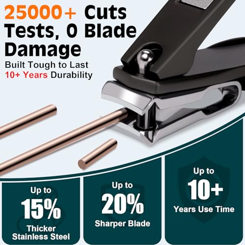 8-in-1 Pro Toenail Clippers Set for Thick Ingrown Toenail Luxurious Bags - color: 8pack - Black