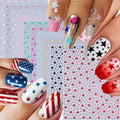 10 Sheets Star Nail Stickers for Nail Art, 3D Self-Adhesive Nail Decals - color: Five Star Colorfull