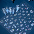 Laser Silver White Glitter Star Christmas Tree Christmas Nail Stickers - color: Color 15
