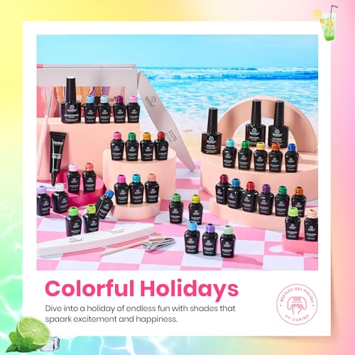 Beetles Neon Gel Polish Set, Colorful Holidays Collection, 36 Colors Gel - color: Colorful holidays