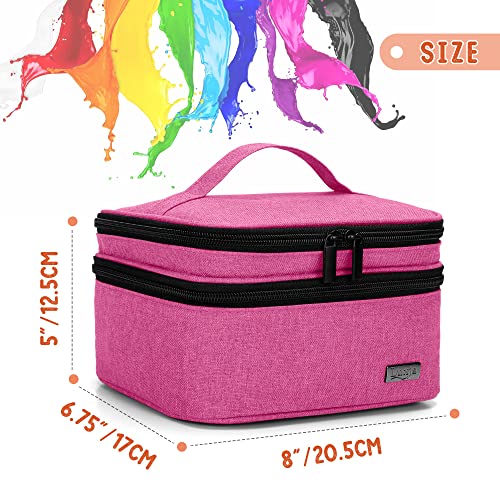 LUXJA Nail Polish Storage Case Holds 20 Bottles, Pink - color: Pink