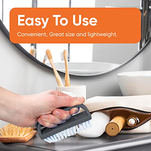 Superio Stiff Nail Brush for Cleaning Fingernails Small Scrub Brush with Handle, Cleaning Brushes for Hands, Toes, and Nails (Black, 3 Pack) - color: 3 Pack