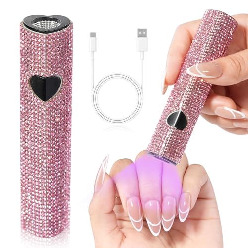 UV Light for Gel Nails, Handheld UV Nail Lamp - color: B-pink Diamond