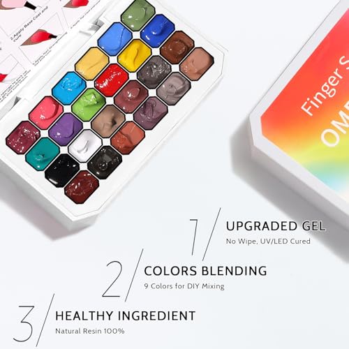 Ombre Gel Polish Palette,24Colors Pat Gel Paint Nail Art Kit Sponge Patting - size: 24 Colors C