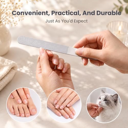 3pcs Metal Nail Files Stainless Steel Emery Board Diamond Nail File Set