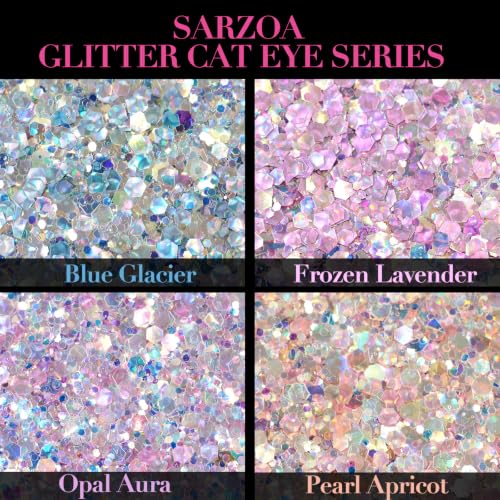 Holographic Chunky Glitter, Opal Aura Cat Eye Flakes for Resin - color: Opal Aura