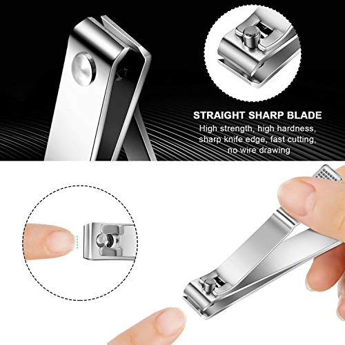 Mudder 6 Pcs Large Toenail Clippers Straight Edge Cutters, Silver - color: Silver
