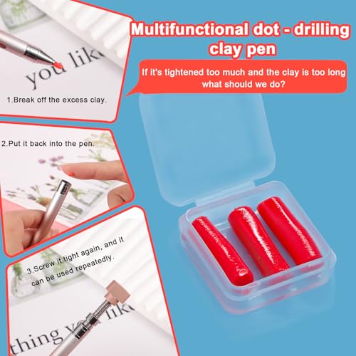 18 Pieces Red Wax Refills for Automatic Refillable Wax Pen, Refillable Wax for Diamond Painting, Diamond Art Pens Refillable Wax Refills Rhinestone Picker Pen Accessories - color: Red