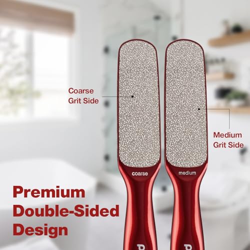 Probelle Double Sided Nickel Foot File Callus Remover, Red - color: Red