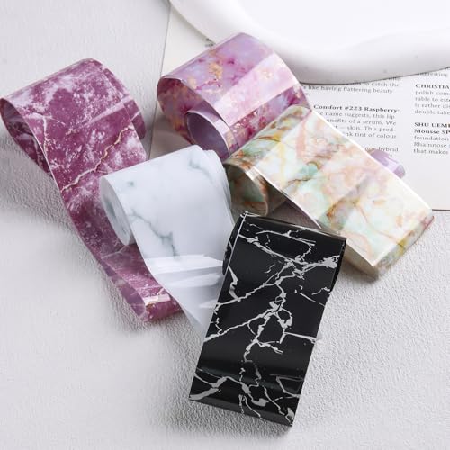 10 Rolls Marble Print Nail Art Foil Gradient Marbled Pattern - color: Pink Marble