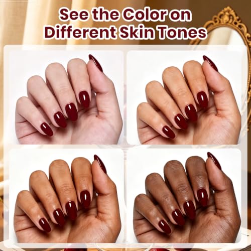 Beetles Burgundy Gel Polish - Fall Nails, Ruby Cherry Dark Red Gel Polish - color: C - Burgundy Red | Ruby Cherry
