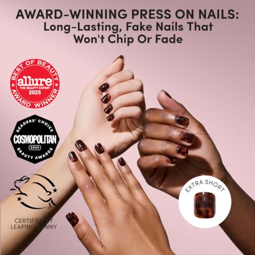 Glamnetic Press On Nails - Extra Short, Glossy Fake Nails 30 Pc Full Kit - color: 1E - Own It All