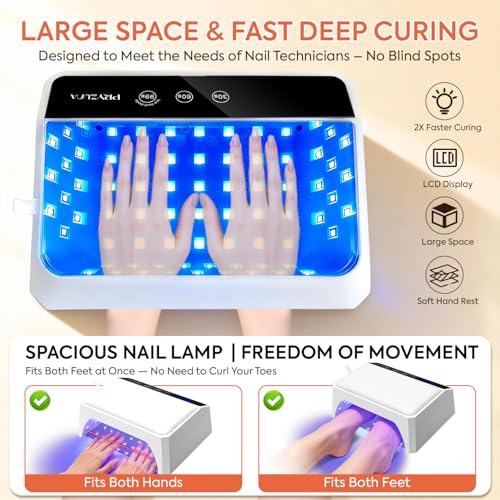 UV LED Nail Lamp, 120W UV Light for Gel Nails with Two-Hand Design - color: White
