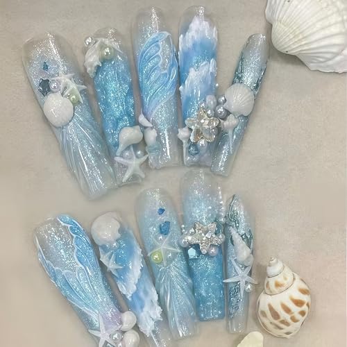 3D Marine Elements Nail Mold Multiple Shapes Teeth Wind Chimes Silicone Nails Molds Accessories Gel Plastic Bag Art Manicure Tools - color: 3D Marine Elements Nail Mold