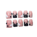 Handmade Short Square French Press On Nails | Reusable&Salon Quality-O905,L - color: O905, size: L