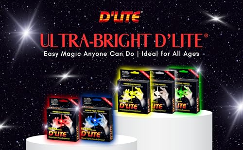 D'lite Magic Thumb Lightup Trick Set / 2 Original Amazing Ultra Bright Light Magic Fingers - Closeup & Stage Magic Tricks - Easy Illusion Anyone Can Do It - Magic Trick for Adults (Jumbo White) - color: Jumbo White