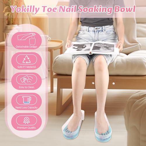 Yokilly Toe Nail Soaking Bowl: 2 PCS Shoe Design Toenails Soak Off Bowl - color: Transparent