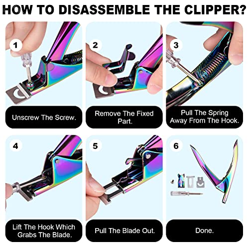 Chameleon Adjustable Nail Clippers Acrylic Nail Tip Cutter Set - color: 16 Elegant Violet Red, size: Samll Handle