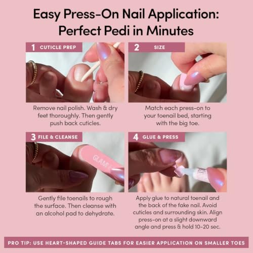 Glamnetic Halloween Press On Toenails, Natural Glazed, Boba - color: 8 - Boba