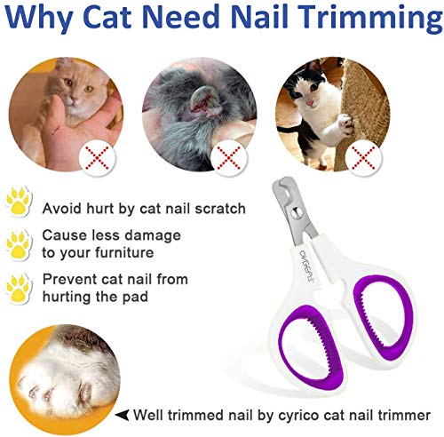 Pet Nail Clippers, Cat & Kitten Claw Nail Clipper Safe Sharp Trimmer - color: Purple