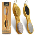 ICANdOIT 4 in 1 Bamboo Foot File Callus Remover Pedicure Scrubber Brush - size: 1 Count (Pack of 1)