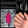 krofaue Duck Nail Tips - Clear Flexible Gel Curved Nail Tips - color: Clear Duck Half Cover
