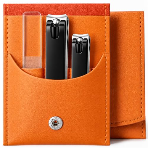 Nail Clippers Set, Fingernail and Toenail Clipper Cutters Trimmers Kit - color: 2pack - Satin Black