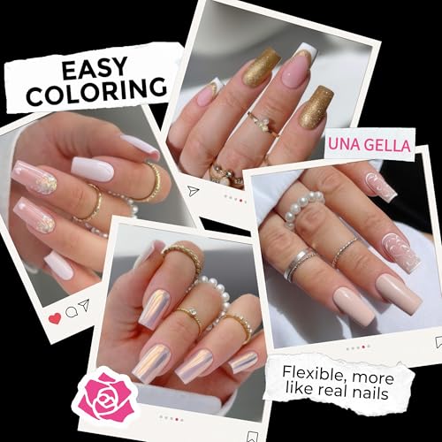 UNA GELLA Medium Square Soft Gel Nail Tips 216pcs