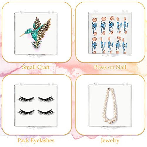 Landhoow 15 Pcs Press on Nail Box, Acrylic Display Case,White - color: White