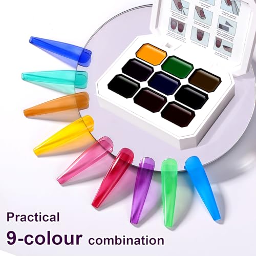 Gradient Painting Gel,9 Colors Ombre Gel Nail Polish Glazed Color - color: Dopamine Fructose