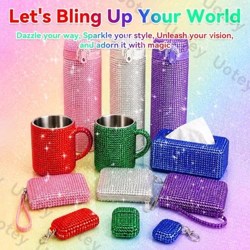 Green Red Blue Pink Silver Flatback Gems Kit 3-6mm, Bedazzler Kit for Craft - color: S5