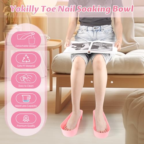 Yokilly Toe Nail Soaking Bowl: 2 PCS Shoe Design Toenails Soak Off Bowl - color: Pink