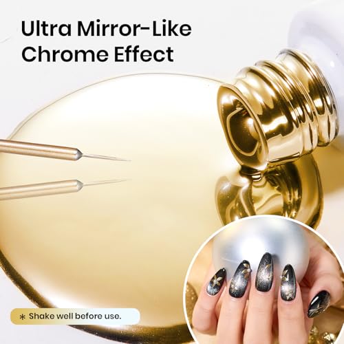 Beetles Gel Liner Nail Polish Set Metallic Silver Gold 2pcs Gel Nail Polish - color: C - Gold Silver-2