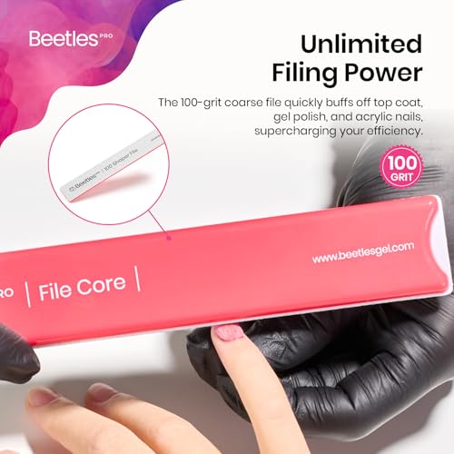 Beetles Pro 100 Grit Nail Files for Acrylic Nails - color: A-white-100