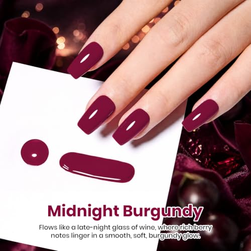 Beetles Midnight Burgundy Gel Nail Polish, 15ML Dark Red Gel Polish - color: C - Red | Midnight Burgundy